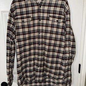 Jachs Men's Plaid Casual Button Down Shirt - Brown and Cream